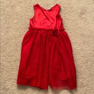 Girl red party dress